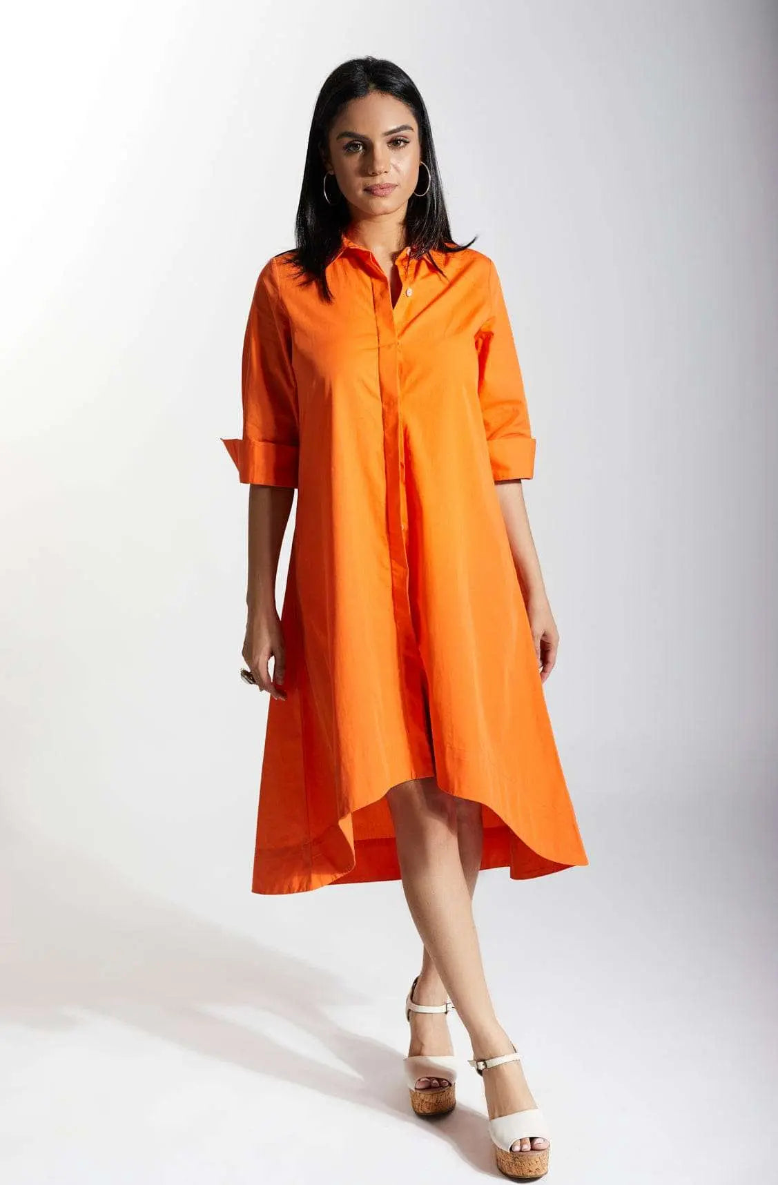MELODY Orange Shirt Dress MELODY Orange Shirt Dress