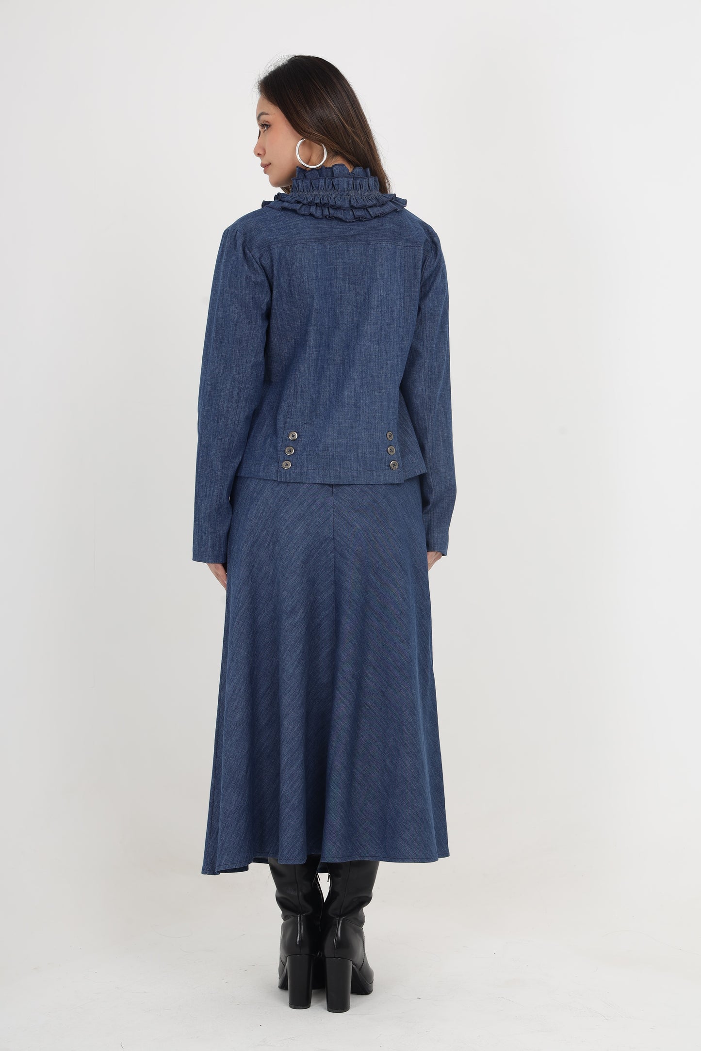 GLORIA DENIM JACKET WITH TIA DENIM SKIRT Mala Singh