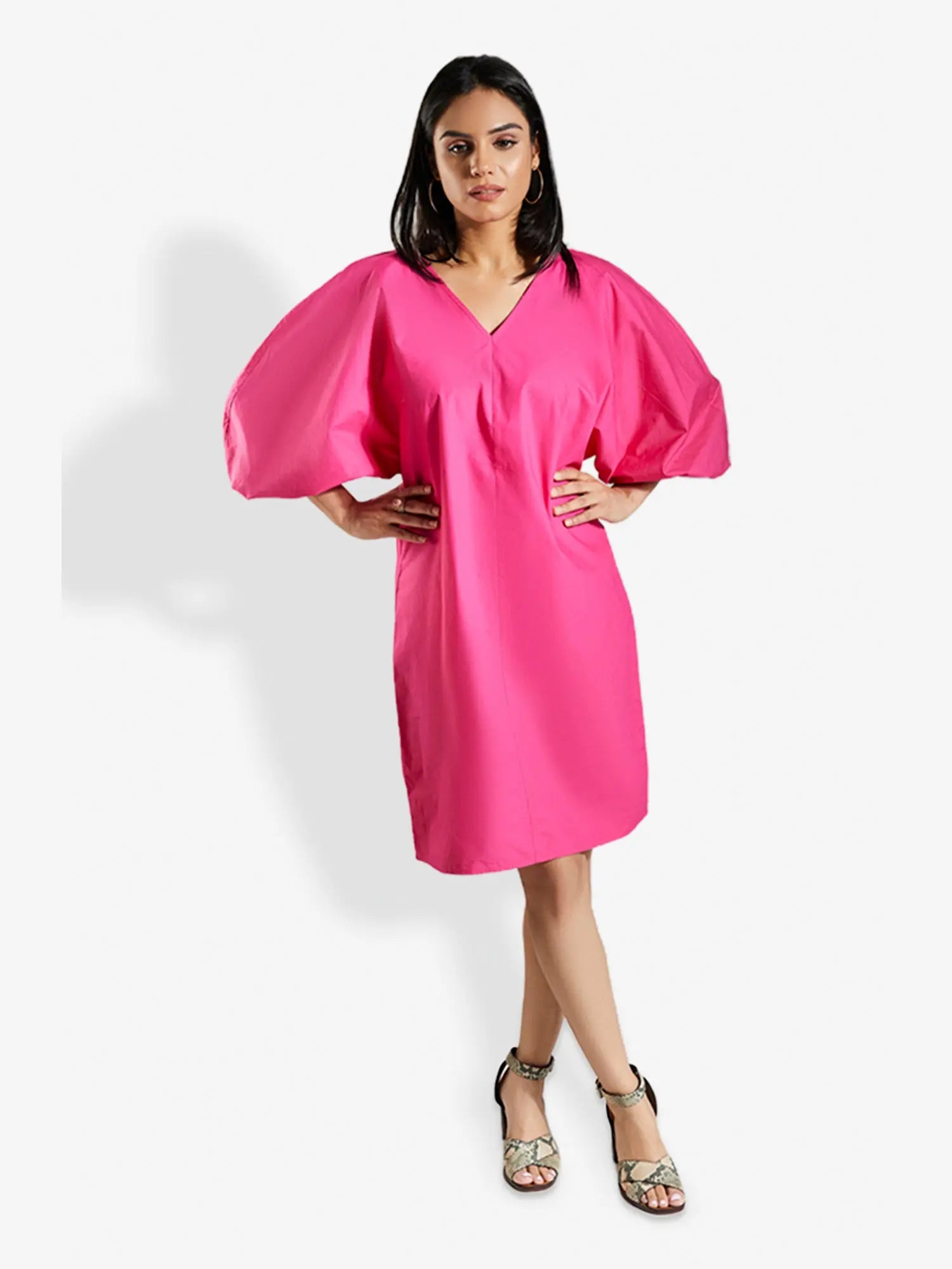 LIZ Fuchsia Knee Length Dress