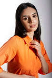 MELODY Orange Shirt Dress Mala Singh