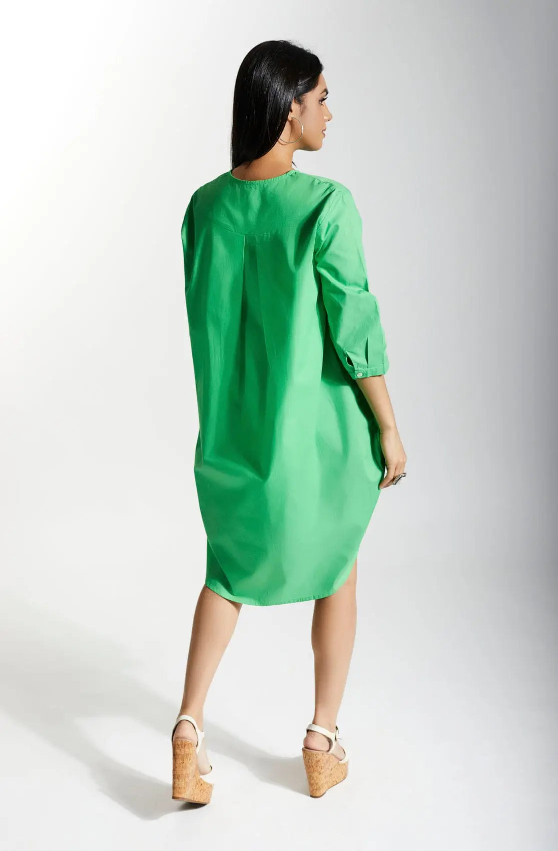 MONACO Apple Green Shirt Dress Mala Singh