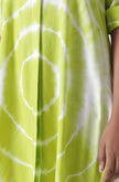 VINESSA Lime Circle Tie Dye High Low Shirt Dress Mala Singh