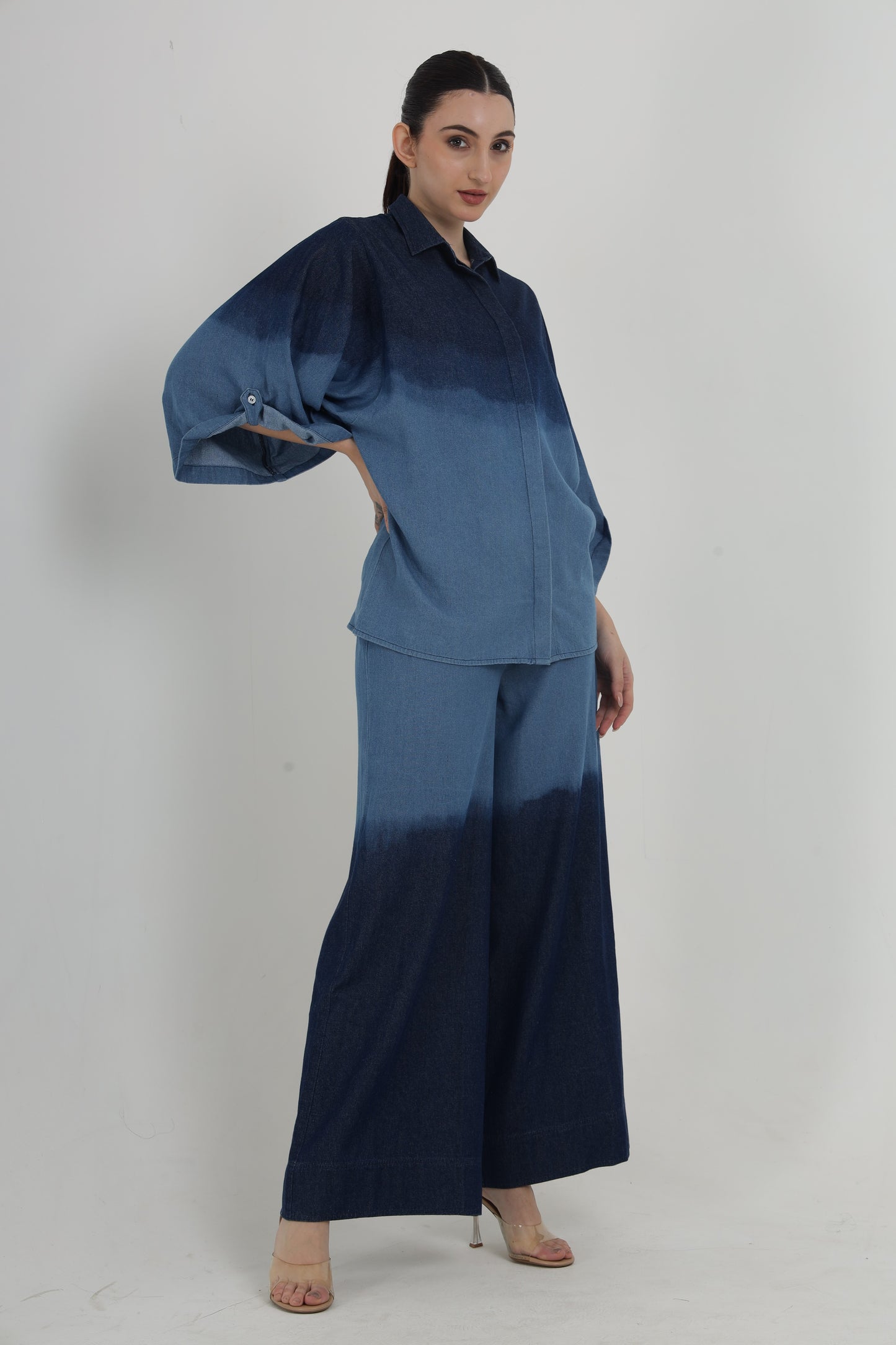 JIA OMBRE DENIM TOP WITH LUCIA OMBRE DENIM PANT Mala Singh