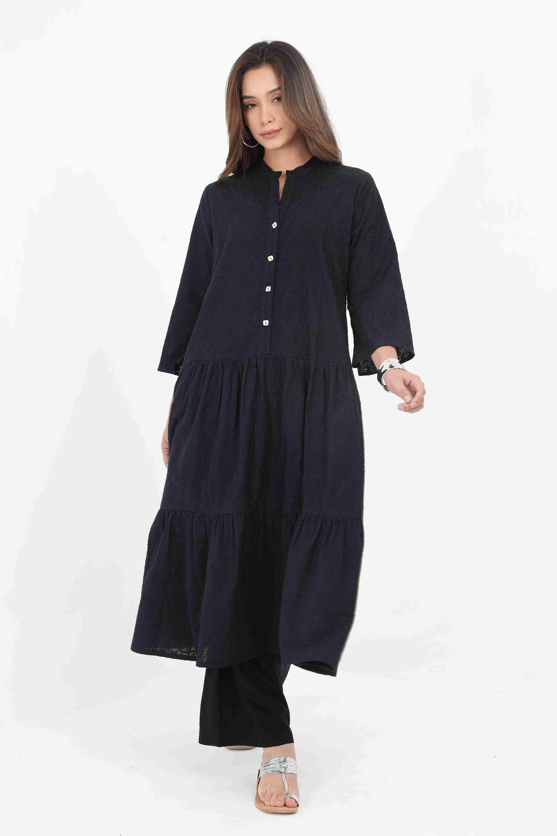 GABRIELLA BLACK EMBROIDERED  CO-ORD SET Mala Singh
