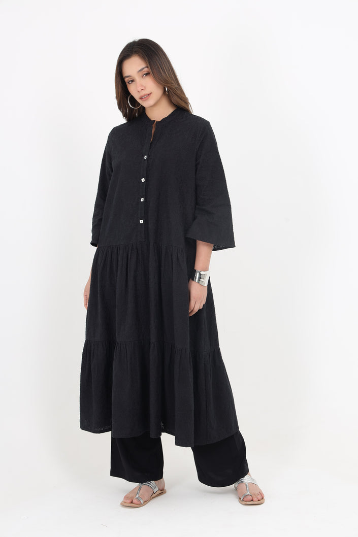 GABRIELLA BLACK EMBROIDERED  CO-ORD SET Mala Singh