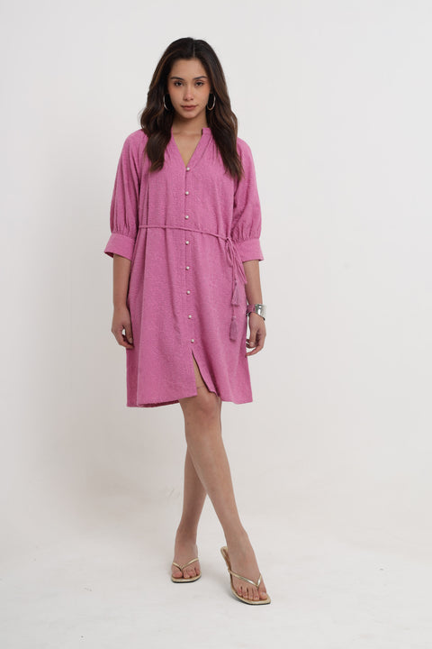 KEYA PINK EMBROIDERED DRESS Mala Singh