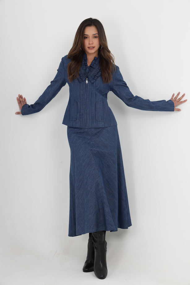 GLORIA DENIM JACKET WITH TIA DENIM SKIRT Mala Singh