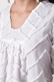 SUMMER SHIFT Embroidered White Chevron Dress Mala Singh