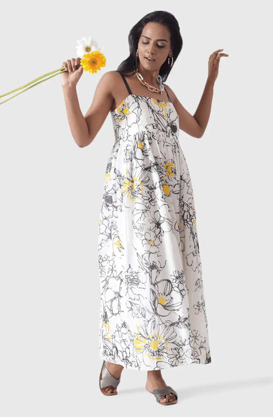 MARBELLA Vintage Floral Print Sun Dress Mala Singh