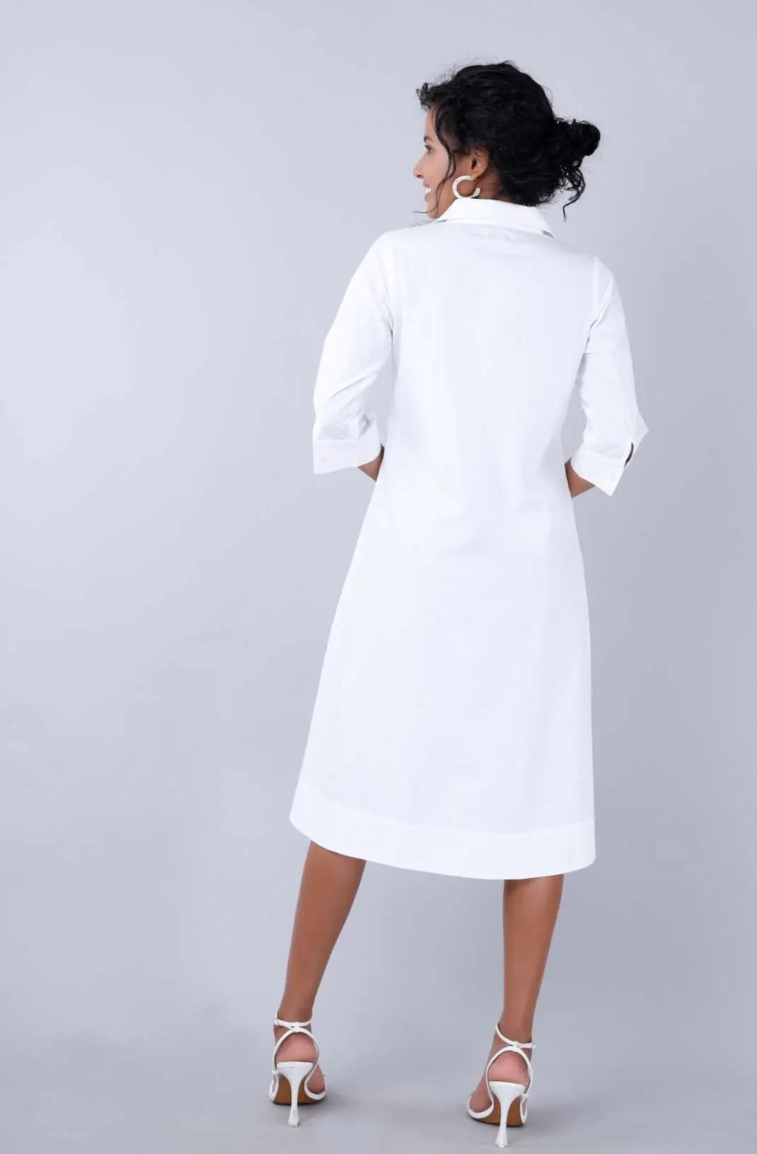 MELODY White Shirt Dress Mala Singh