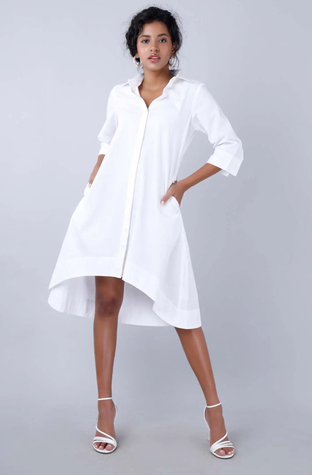 MELODY White Shirt Dress Mala Singh