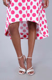 MELODY Fuchsia Polka Dot Print Shirt Dress Mala Singh