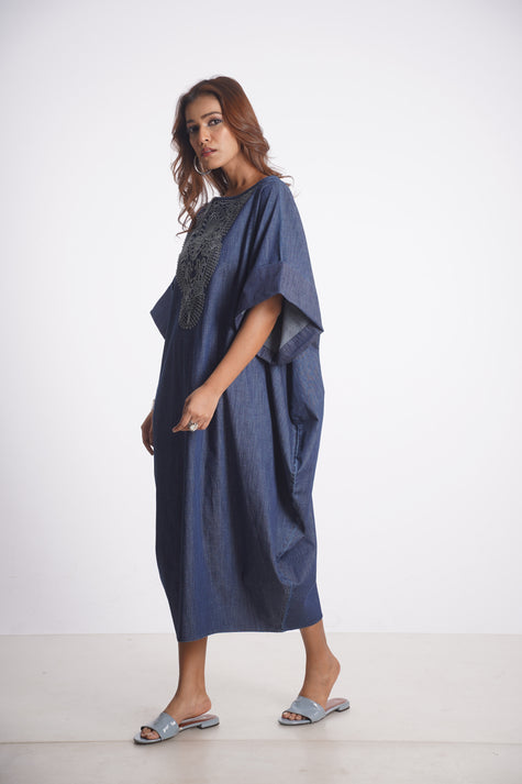 70s KAFTAN- DENIM&LACE Mala Singh