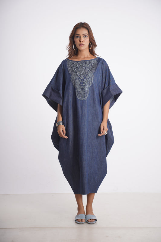 70s KAFTAN- DENIM&LACE Mala Singh