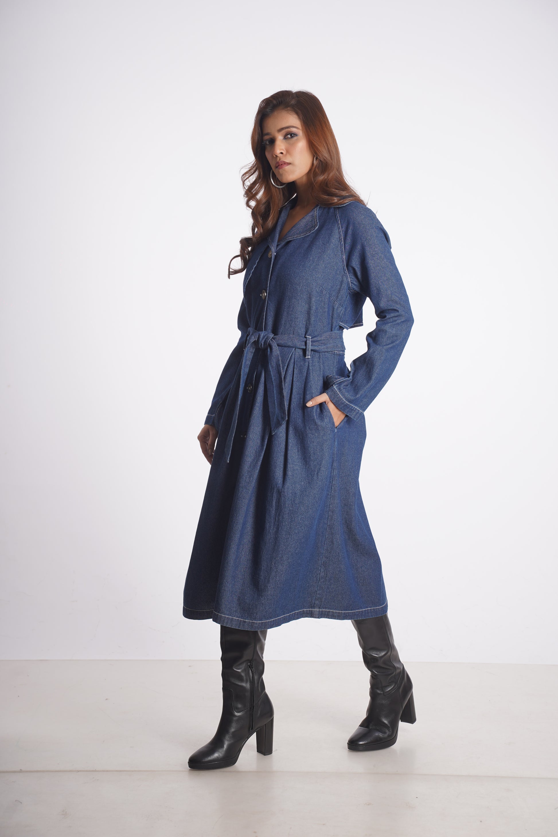 SAFARI DENIM TRENCH DRESS Mala Singh