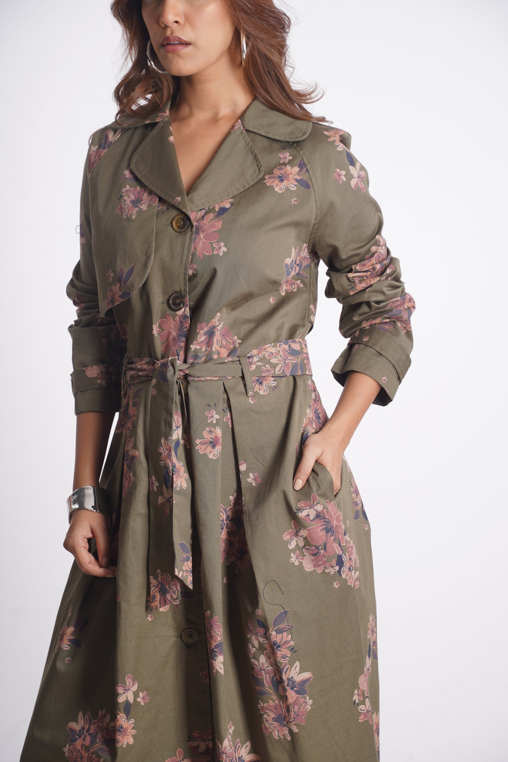 SAFARI VINTAGE FLORAL TRENCH DRESS Mala Singh