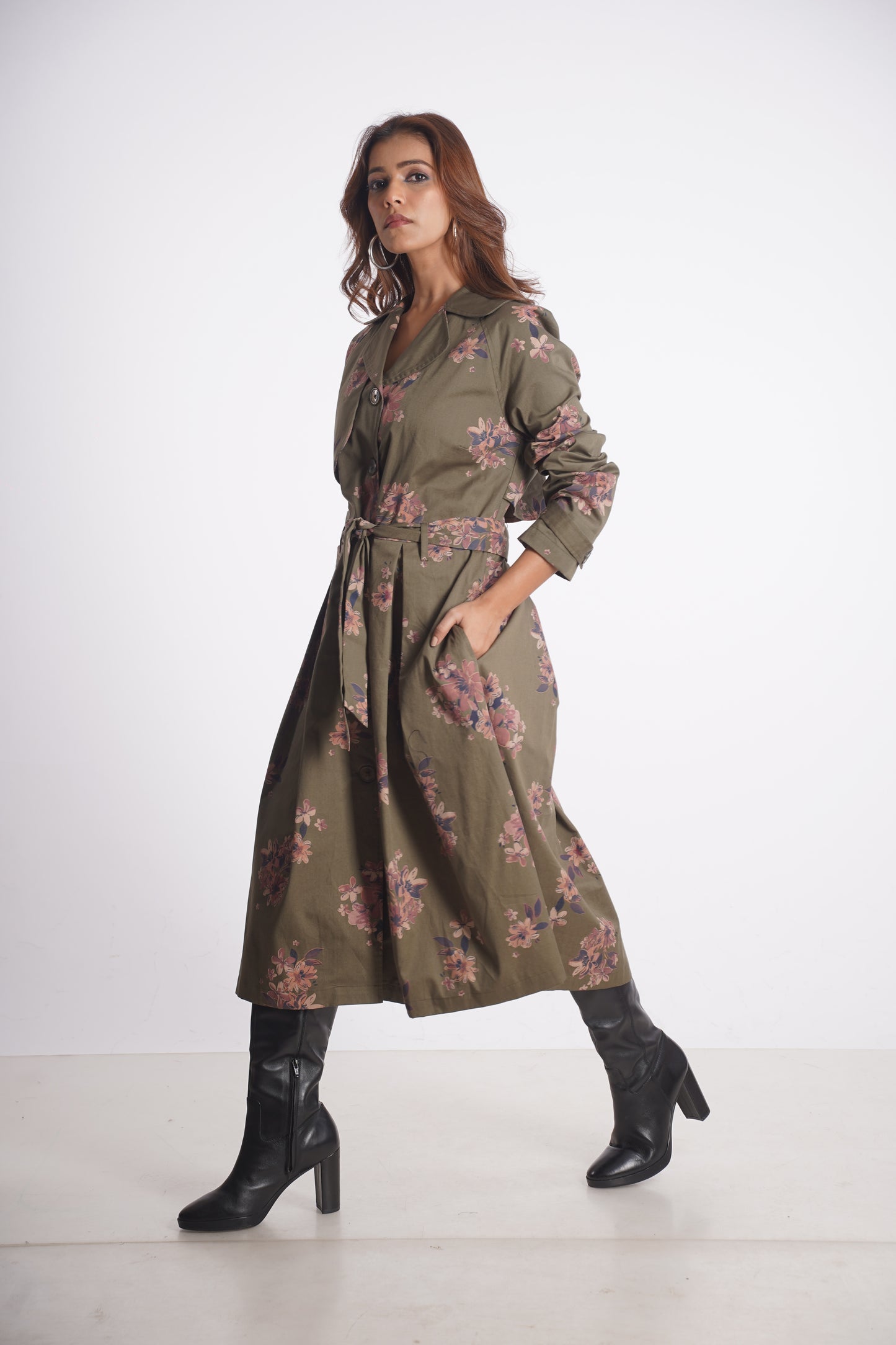 SAFARI VINTAGE FLORAL TRENCH DRESS Mala Singh
