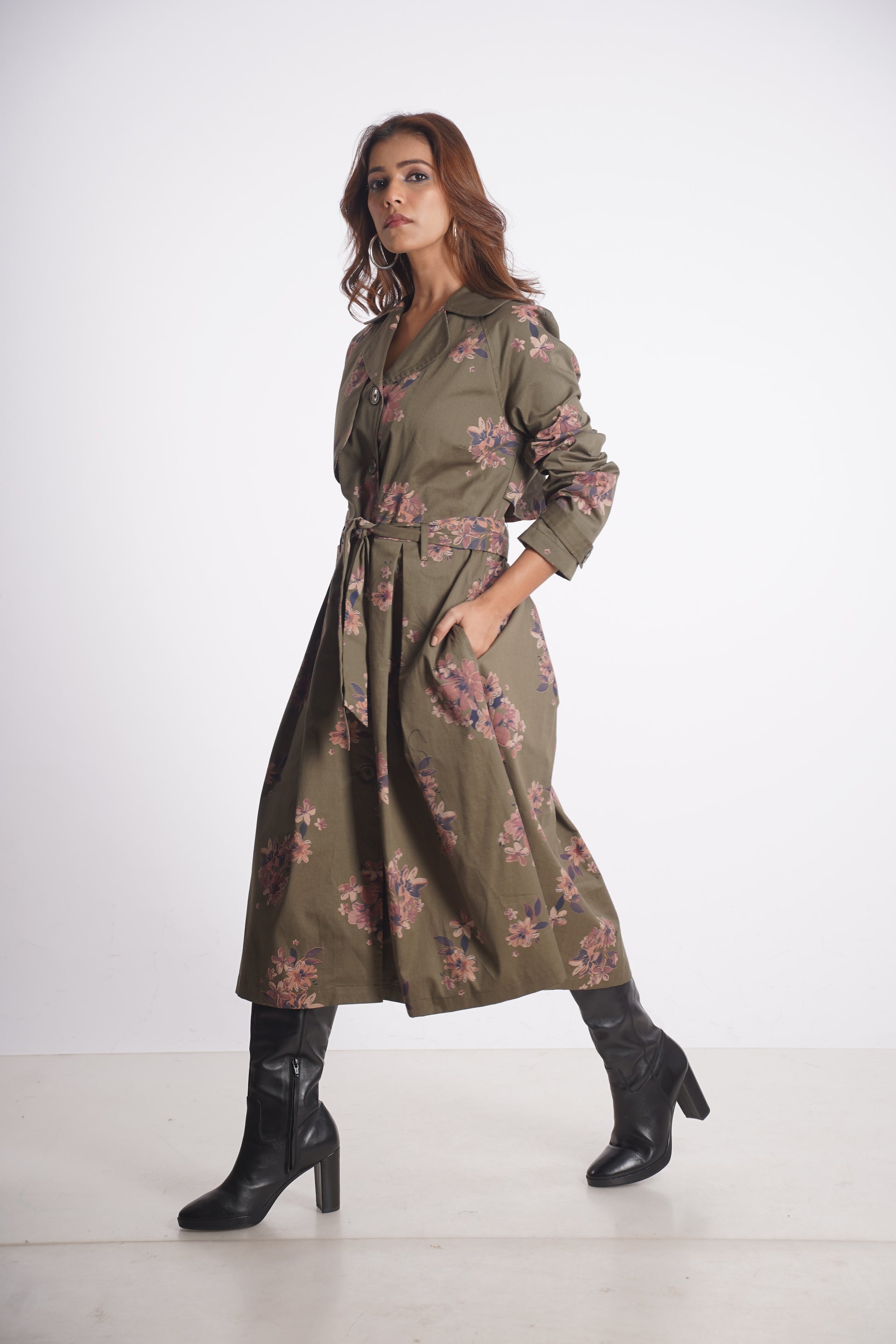 SAFARI VINTAGE FLORAL TRENCH DRESS Mala Singh