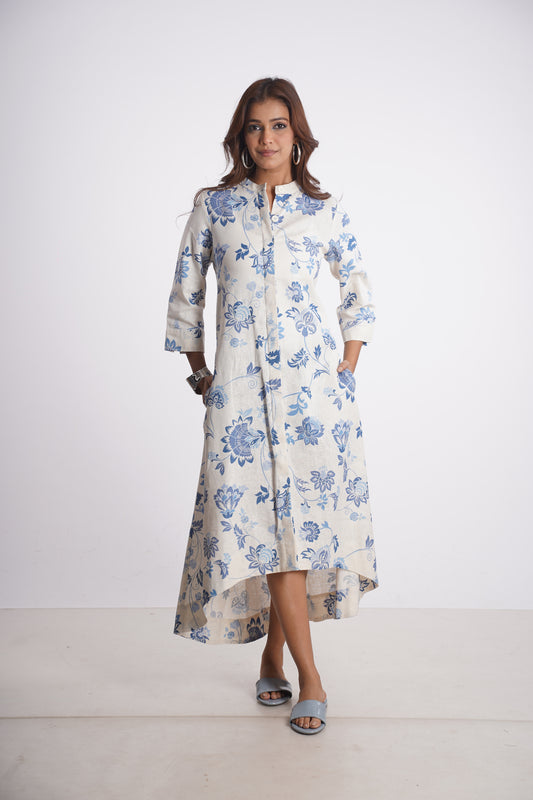 VINESSA BAND COLLAR DRESS Mala Singh