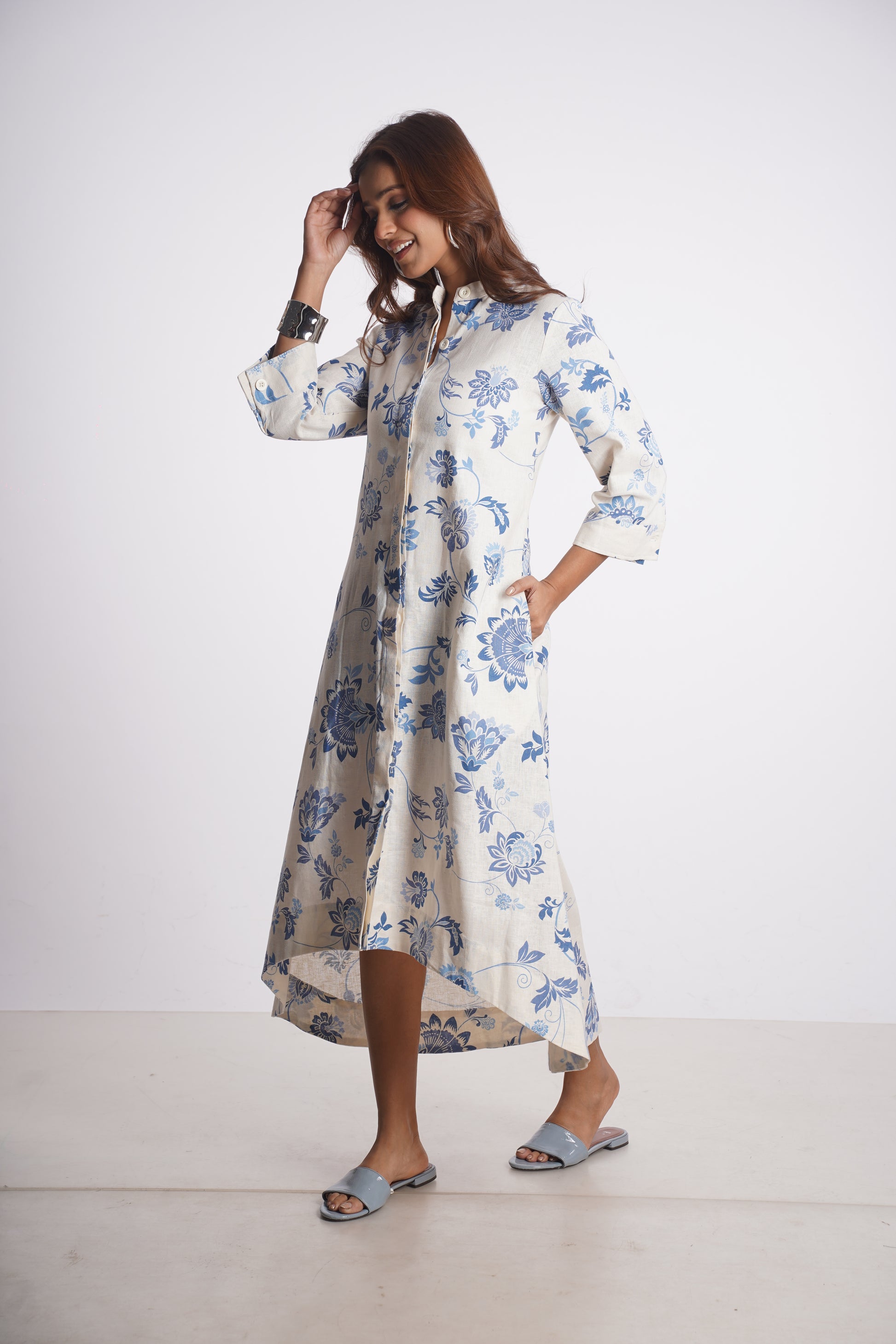 VINESSA BAND COLLAR DRESS Mala Singh