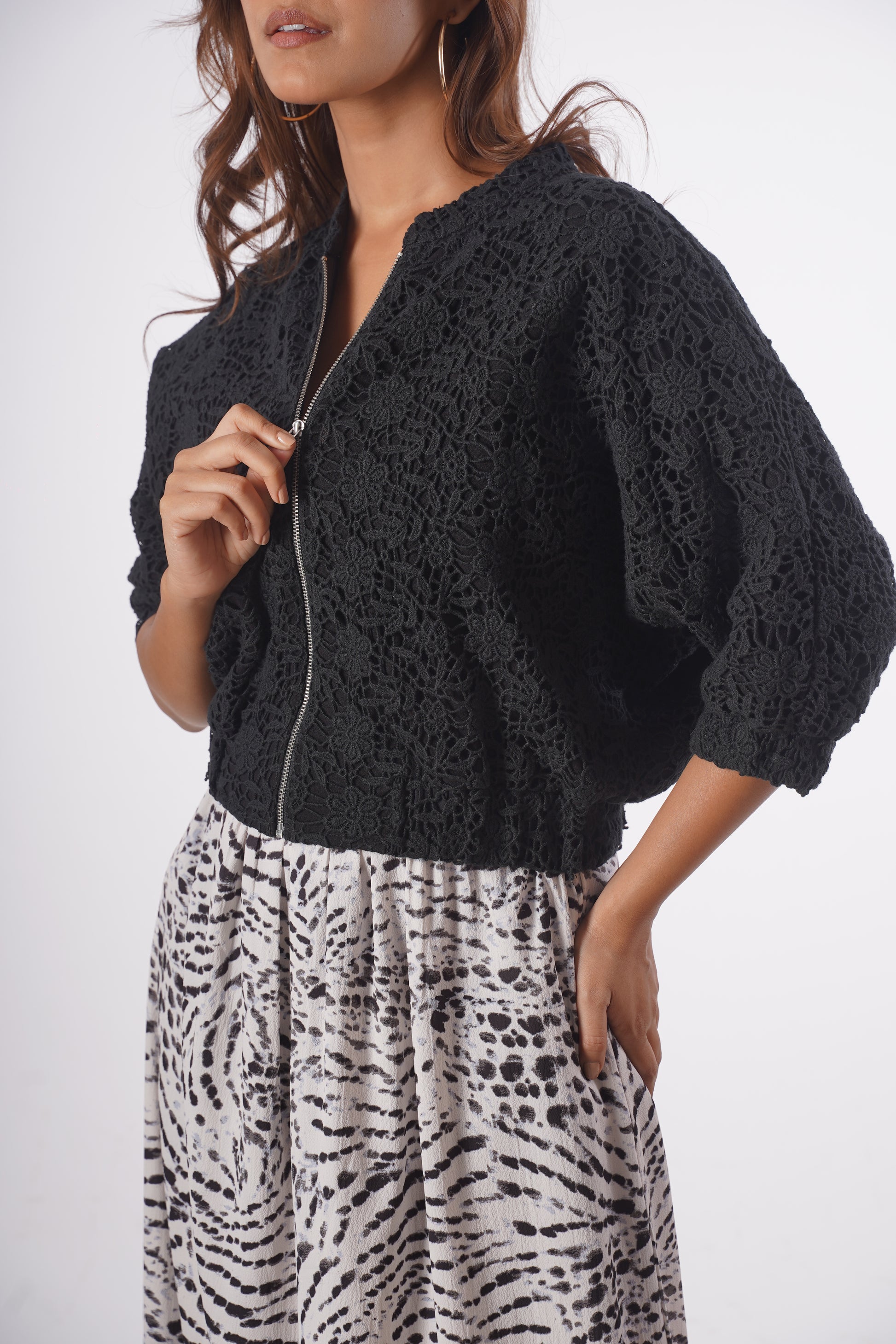 MARILYN LACE BOMBER JACKET Mala Singh