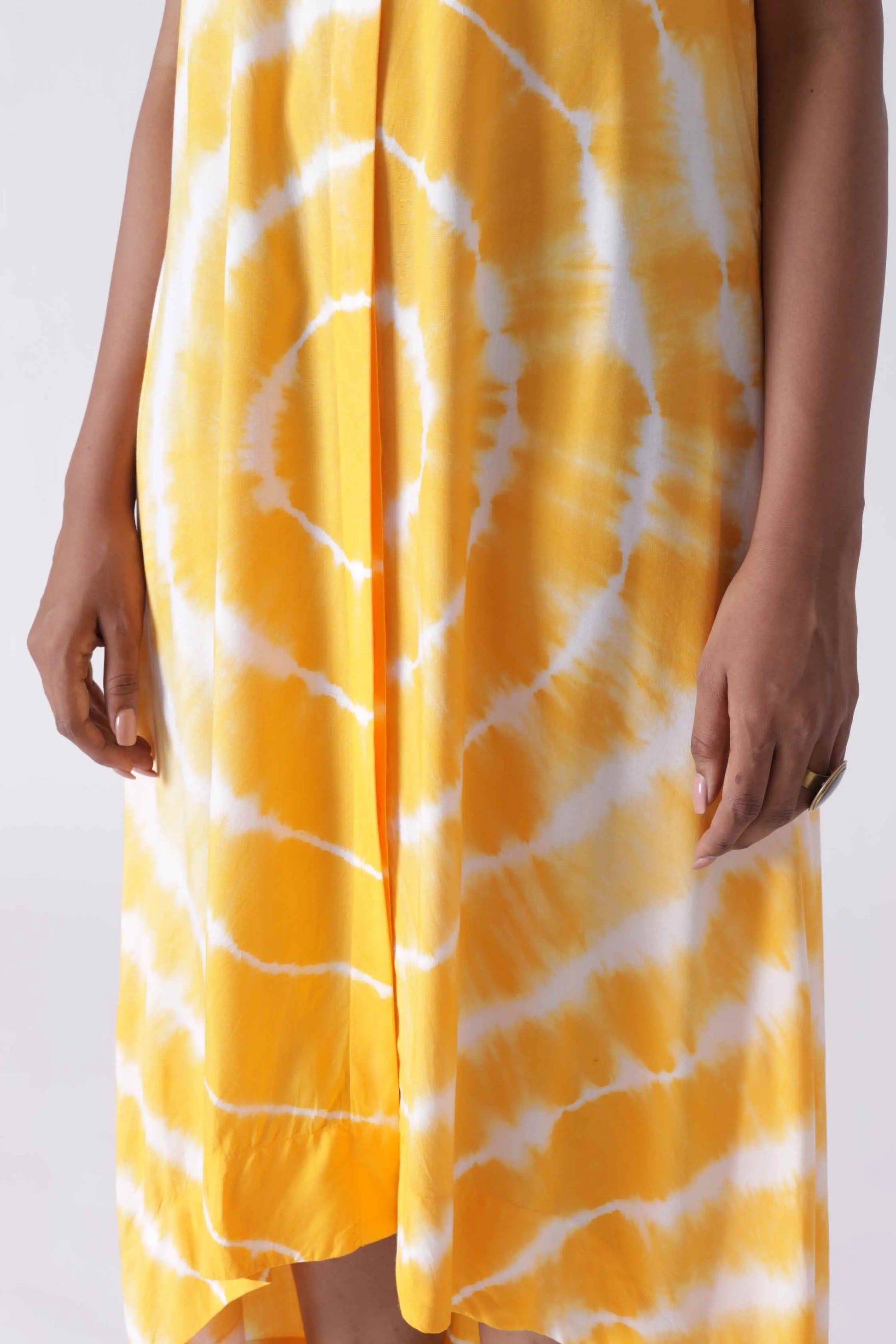 JULIET Yellow High Low Tie Dye Shirt Dress My Store