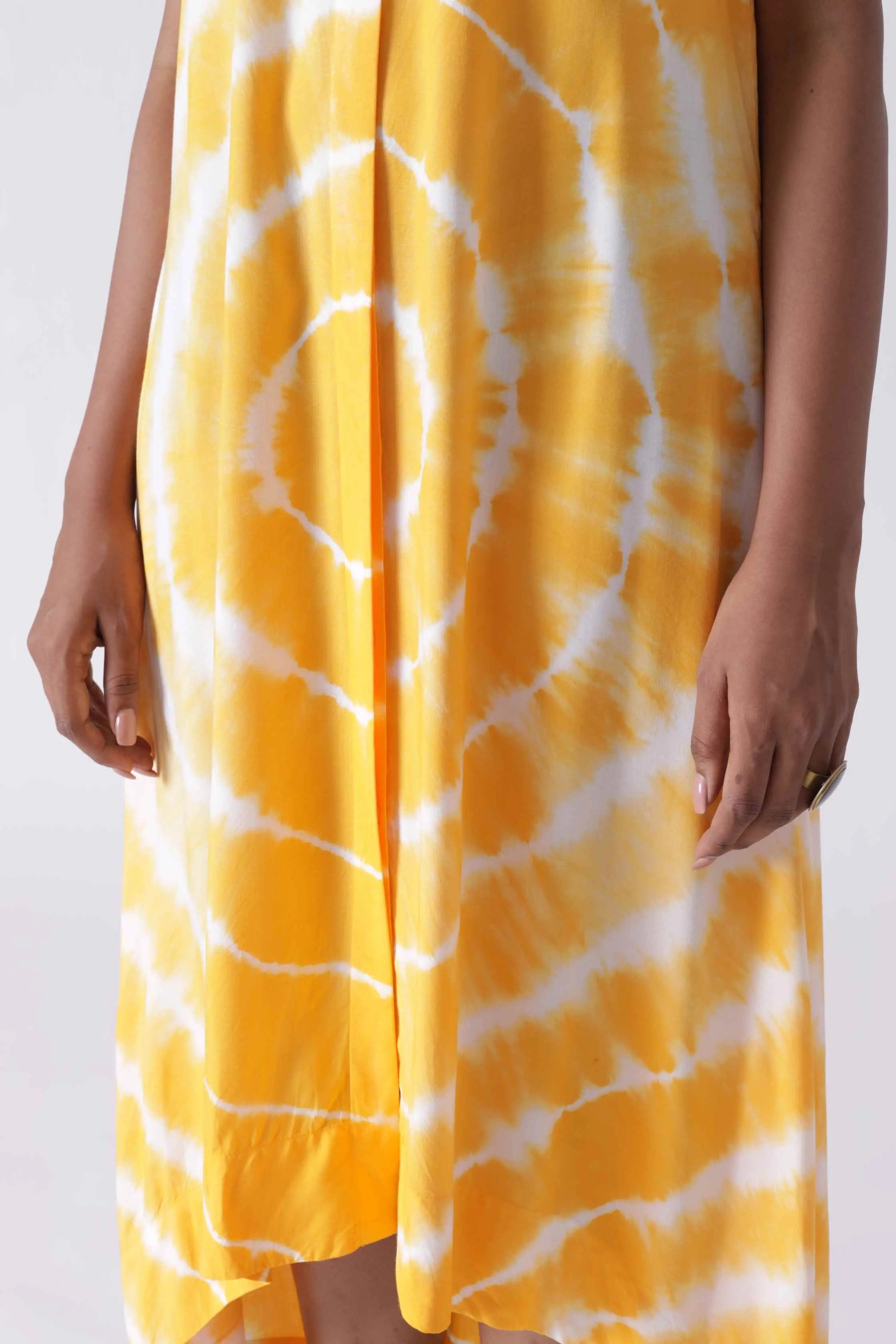 JULIET Yellow High Low Tie Dye Shirt Dress My Store