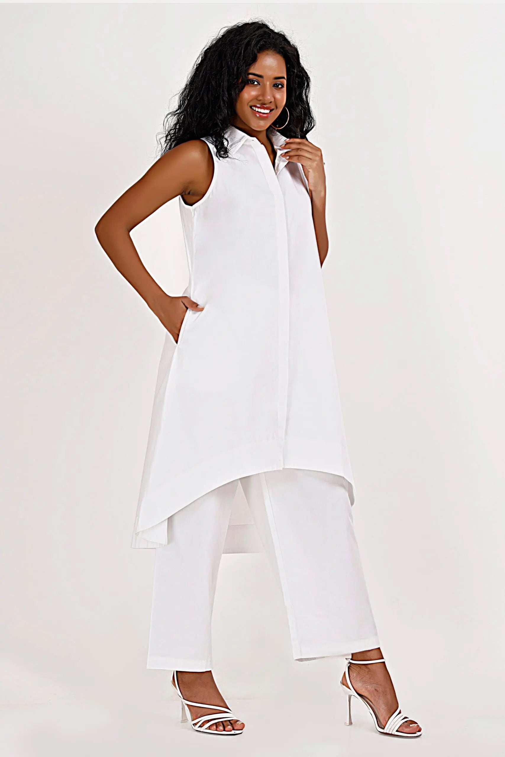 EVA White Co-Ord Set Mala Singh