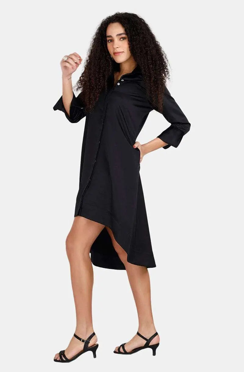 Melody Black Shirt Dress Mala Singh