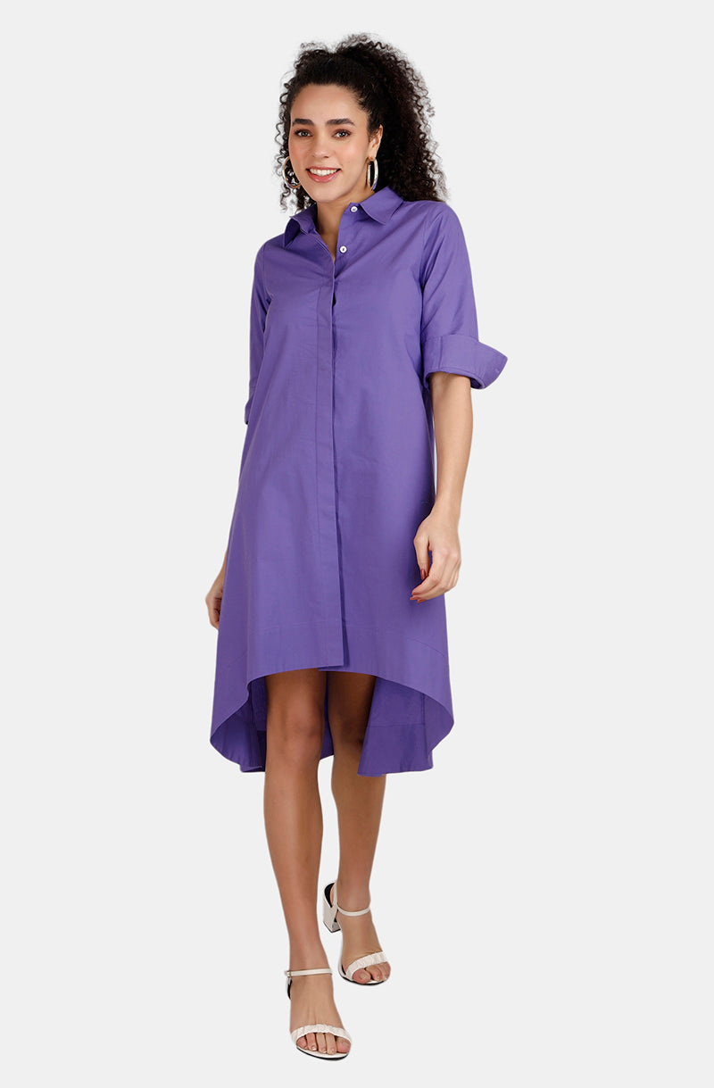 Melody  Purple Shirt Dress