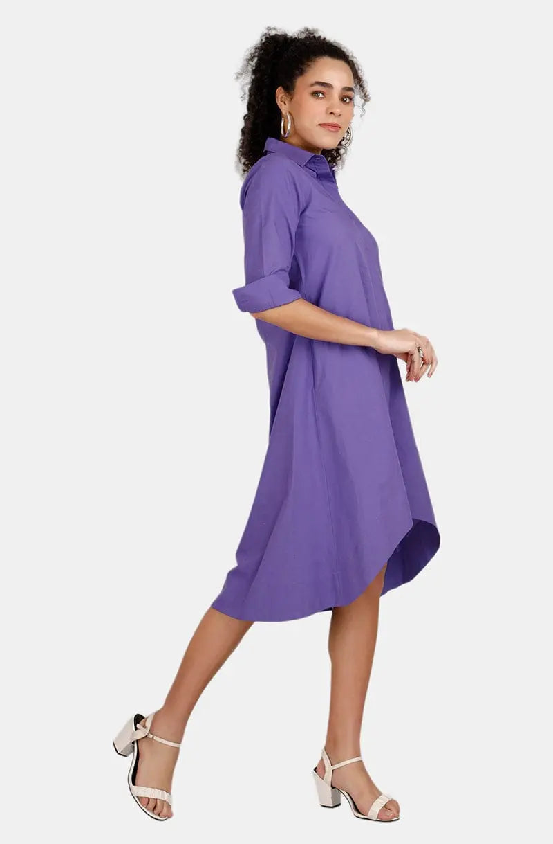 Melody  Purple Shirt Dress Mala Singh