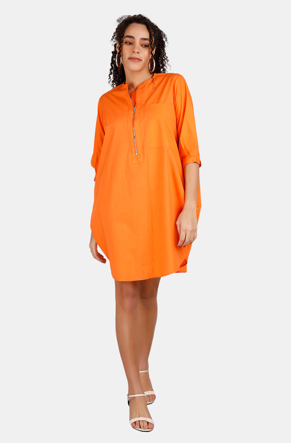 Monaco Orange Shirt Dress