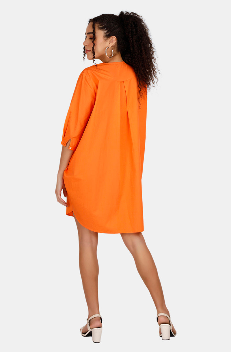 Monaco Orange Shirt Dress