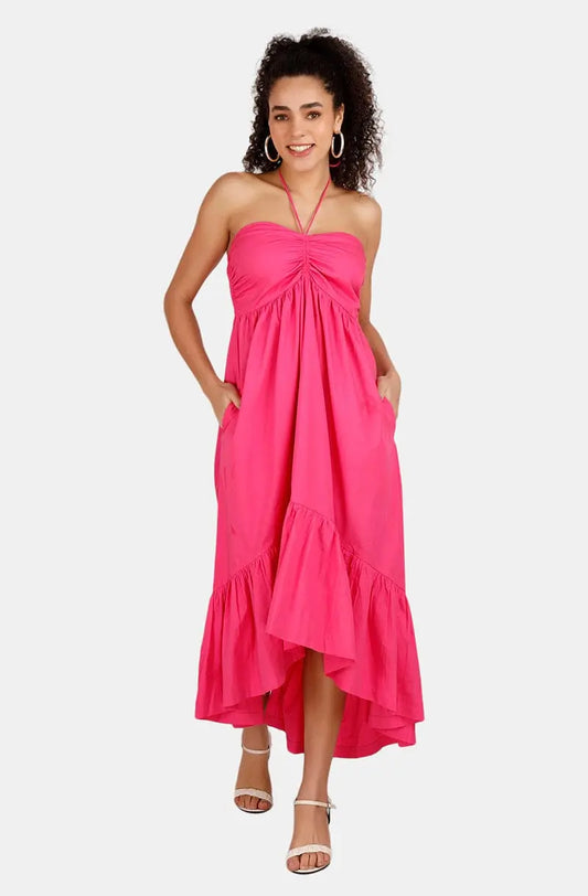 Verano Fuchsia Knee Length Dress Mala Singh