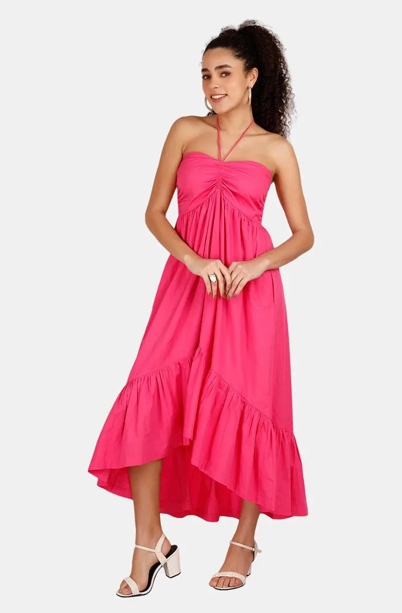 Verano Fuchsia Knee Length Dress Mala Singh