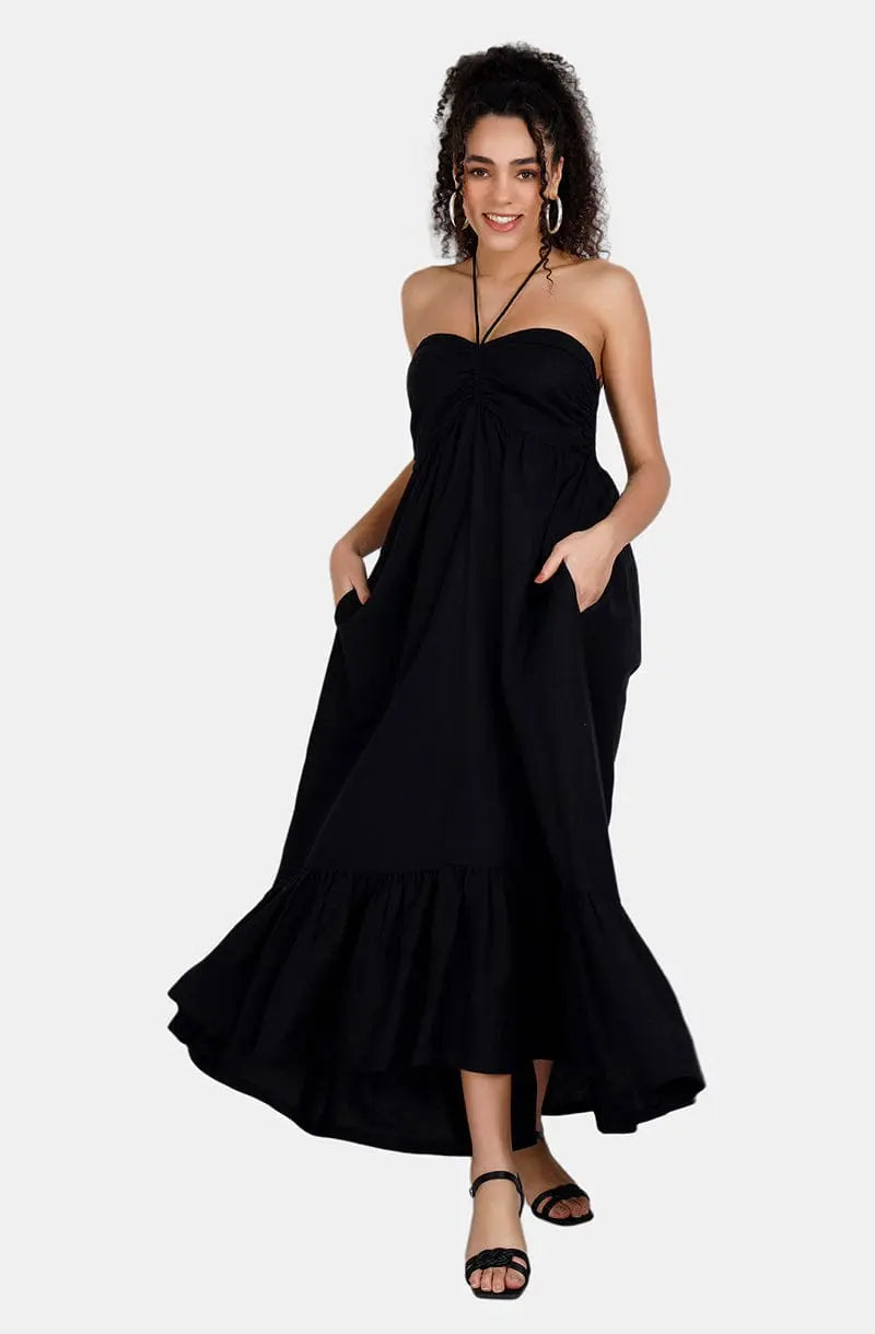 Verona Black Maxi Dress Mala Singh