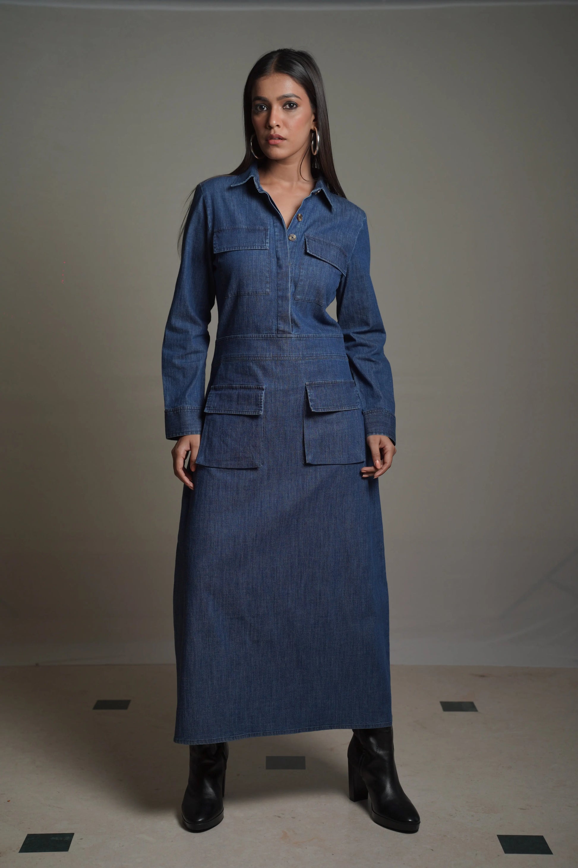 BELLA Dark Denim Dress Mala Singh