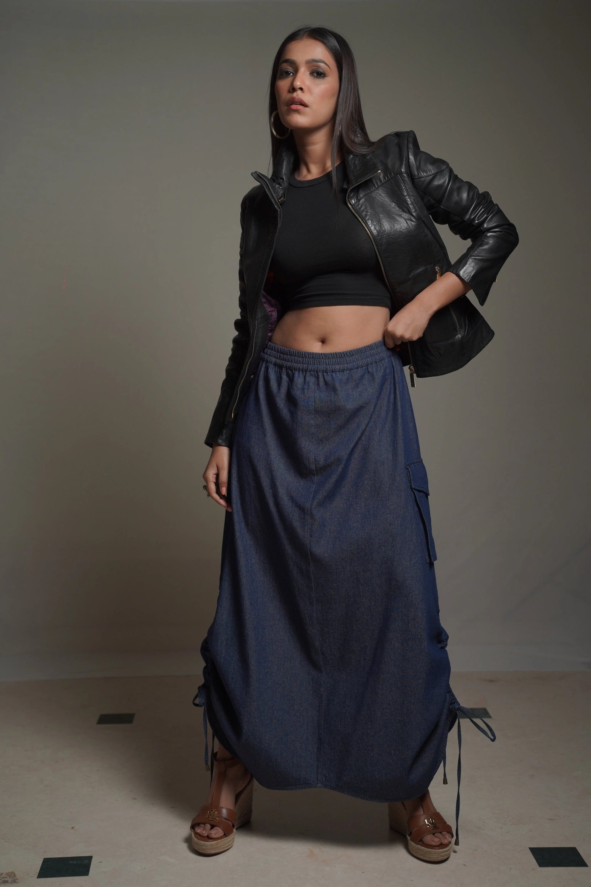 CHRISTINA Dark Denim Skirt Mala Singh