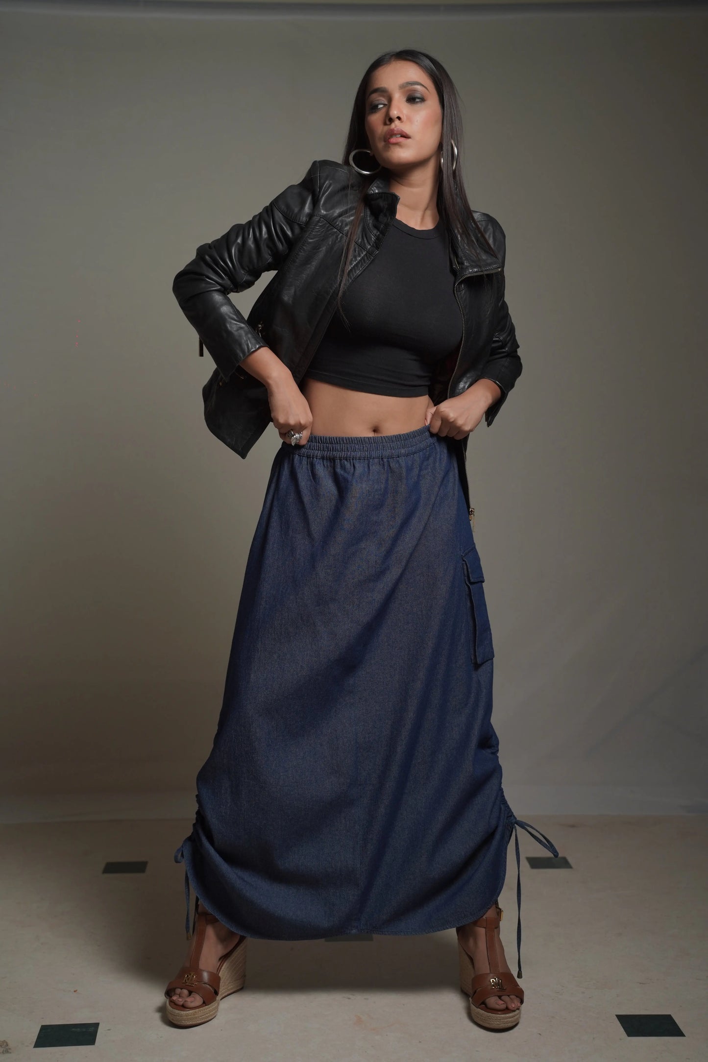 CHRISTINA Dark Denim Skirt Mala Singh