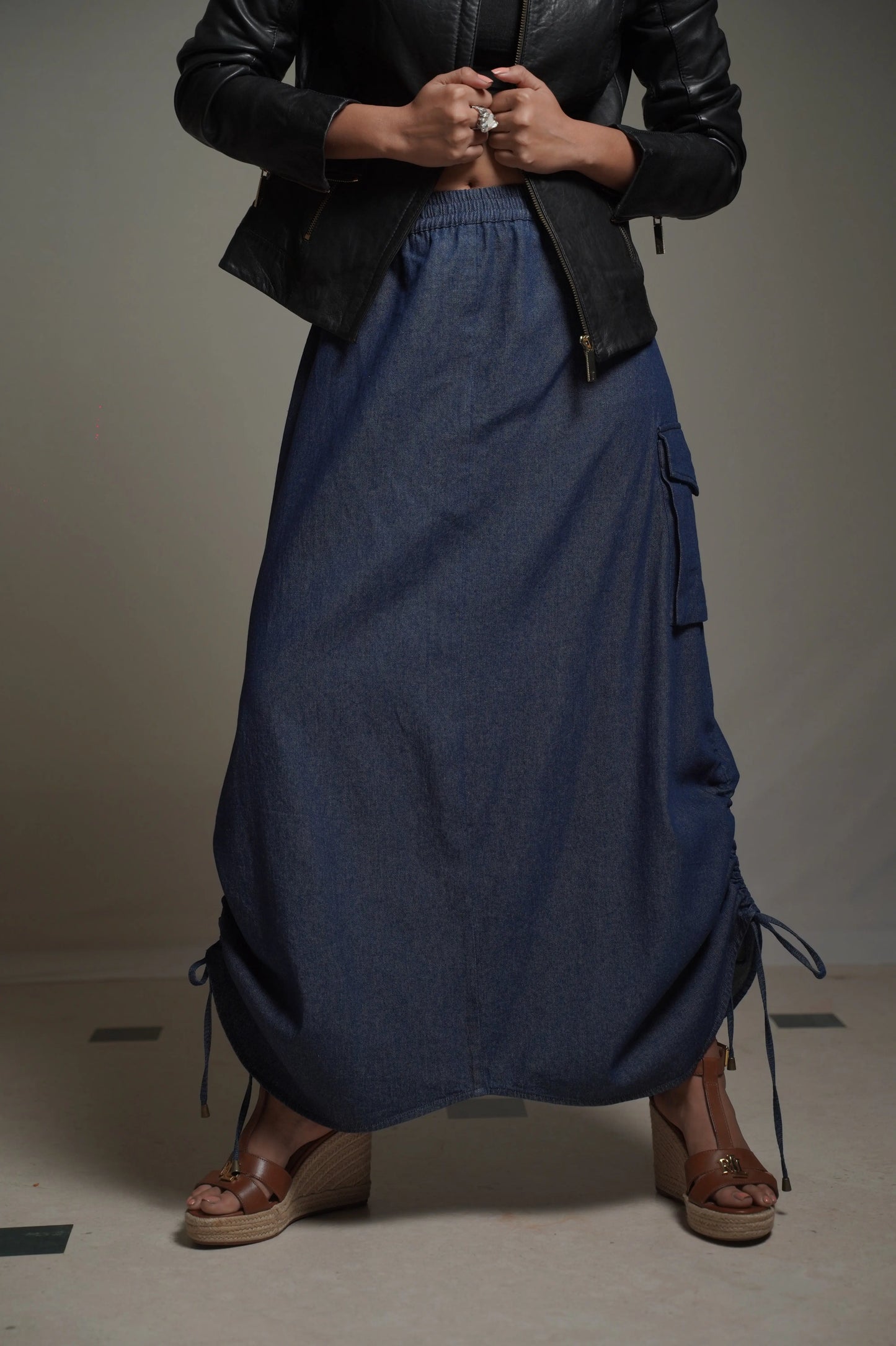 CHRISTINA Dark Denim Skirt Mala Singh