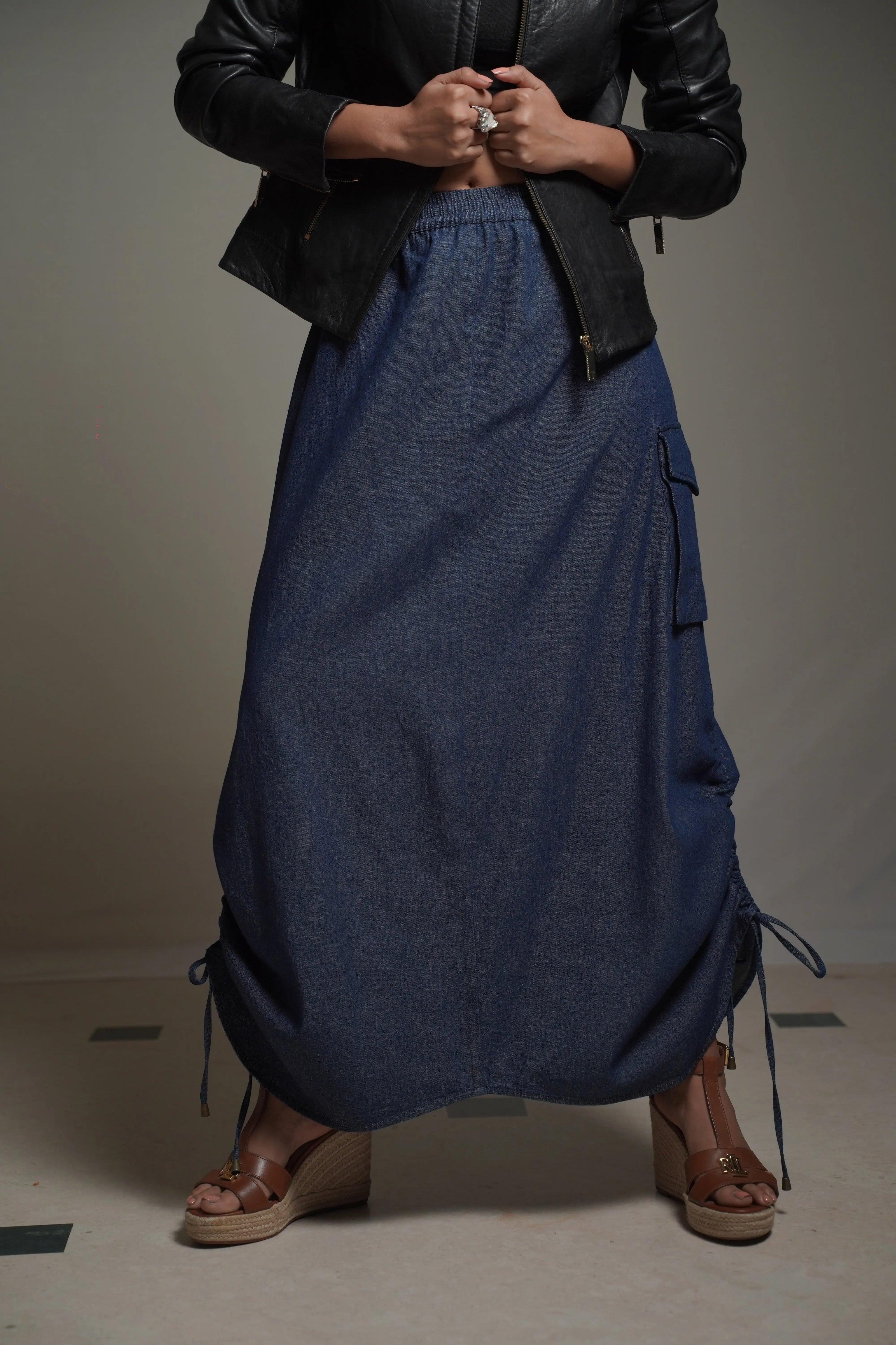 CHRISTINA Dark Denim Skirt Mala Singh