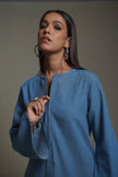 AALYA Medium Blue Denim Co-Ord Set Mala Singh