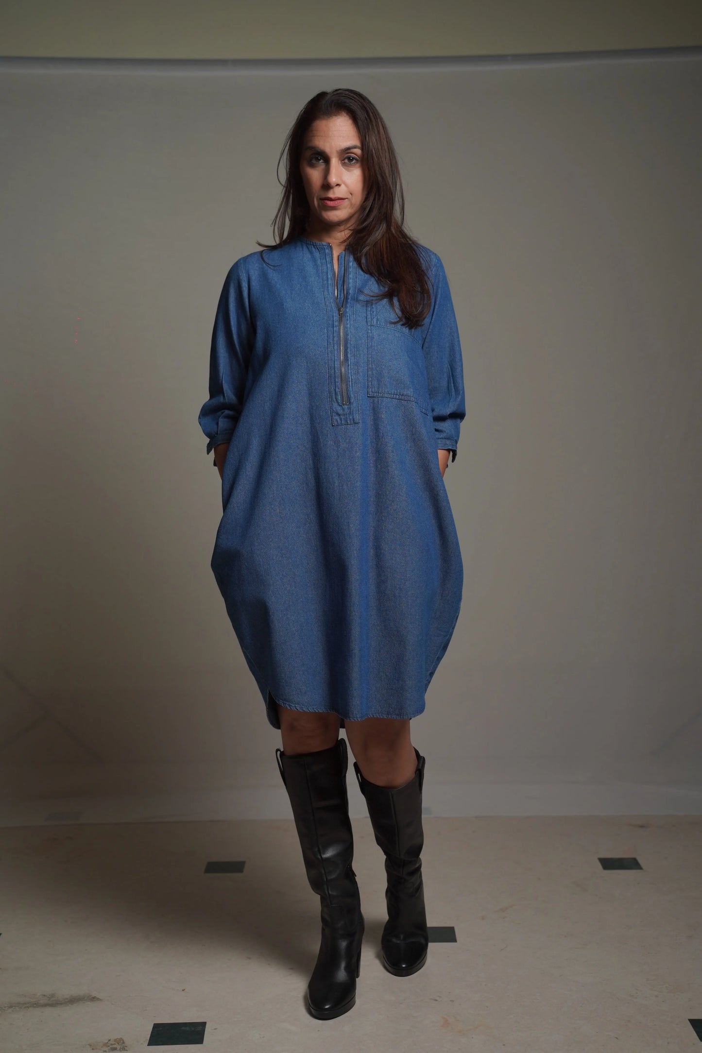 MONACO Dark Denim Dress Mala Singh