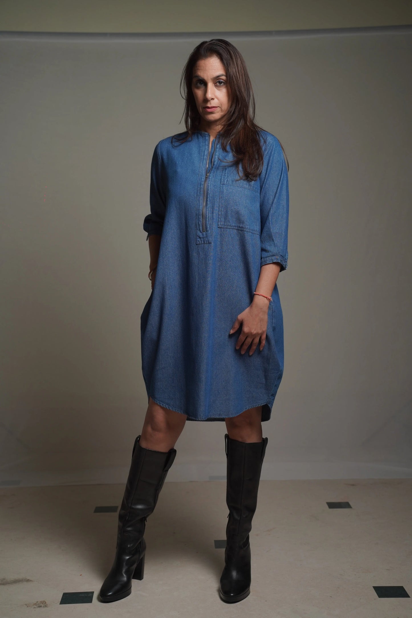 MONACO Dark Denim Dress Mala Singh