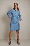 Cindy Medium Blue Denim Shirt Dress Mala Singh