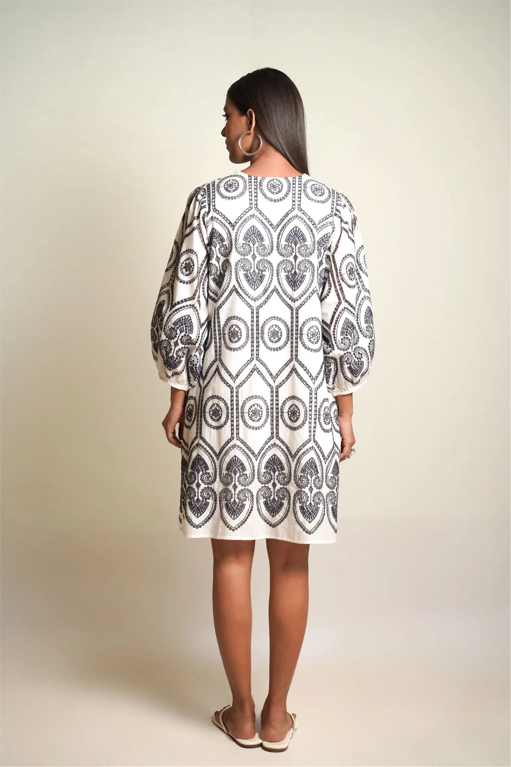 SUMMER SHIFT Charcoal Pottery Embroidery Mala Singh