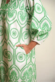 SUMMER SHIFT Green Pottery Embroidery Mala Singh