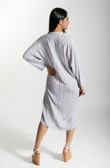 MEGHAN Chambray Stripe Print Shift Dress