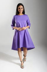ALEXIS Purple Knee Length Dress