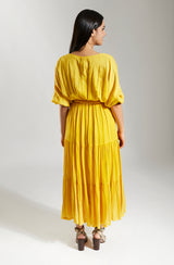 BOHO Midi Yellow Dress